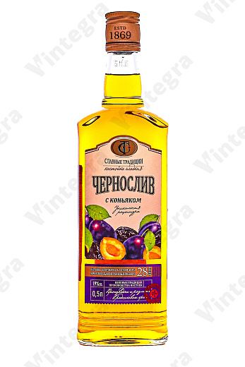 Славные Традиции чернослив с коньяком, 0.5 л., 19%, Россия