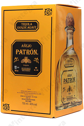 Patron Anejo, 0.7 л., 40%, Мексика, подарочная упаковка