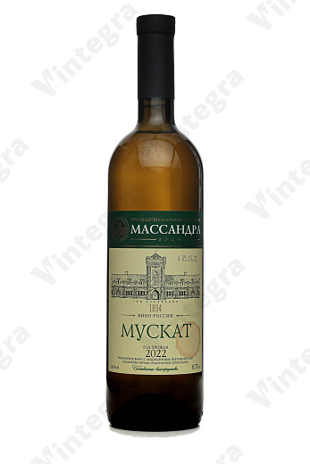 Мускат Массандра, белое, сухое, 2022, сухое, 0.75 л., 12%, Россия
