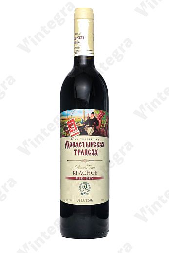 Алвиса Монастырская Трапеза, красное, сухое, сухое, 0.7 л., 10%, Россия