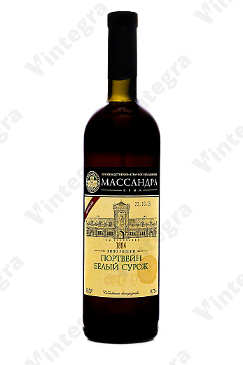 Массандра Портвейн Белый Сурож, 2017, 0.75 л., 17.5%, Россия