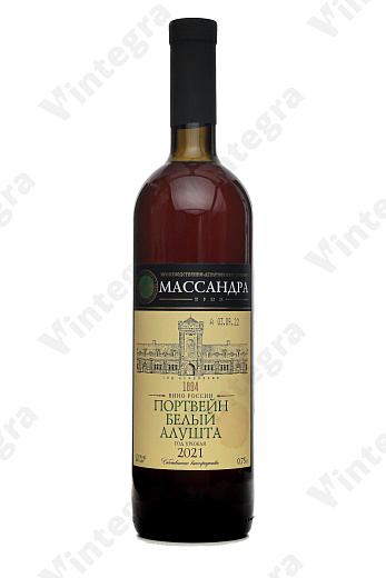 Портвейн Алушта, белый, 2021, 0.75 л., 17%, Россия