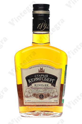 Старый Кенигсберг четырехлетний, 0.25 л., 40%, Россия, фляга