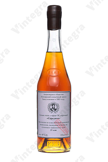 Российский коньяк очень старый ОС "Сараджев" 35 лет, 0.5 л., 40%, Россия, сургуч