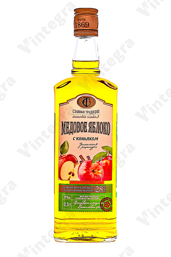 Славные Традиции медовое яблоко с коньяком, 0.5 л., 19%, Россия