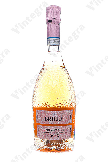 Brilla! Prosecco Rose, 2023, брют, 0.75 л., 11%, Италия, дизайнерская бутылка