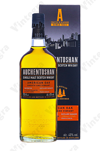 Auchentoshan American Oak Single Malt, 0.7 л., 40%, Великобритания, подарочная упаковка
