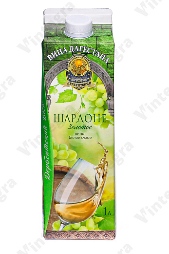 Шардоне Золотое, 2020, сухое, 1 л., 12%, Россия