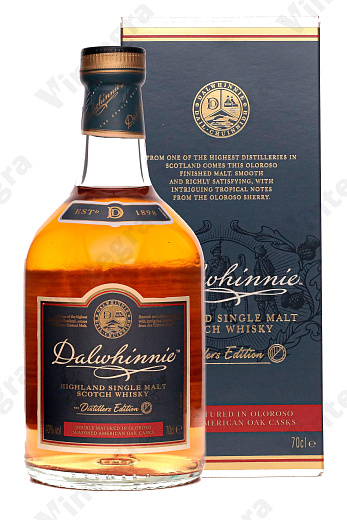Dalwhinnie Highland Single Malt Scotch Whisky, The Distillers Edition, 2021, 0.7 л., 43%, Великобритания, подарочная упаковка