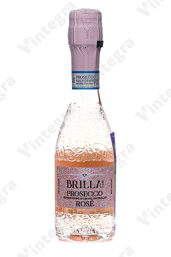 Brilla! Prosecco Rose, 2022, брют, 0.2 л., 11%, Италия, дизайнерская бутылка
