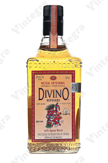 Divino Mezcal Reposado with the caterpillar, 0.75 л., 40%, Мексика