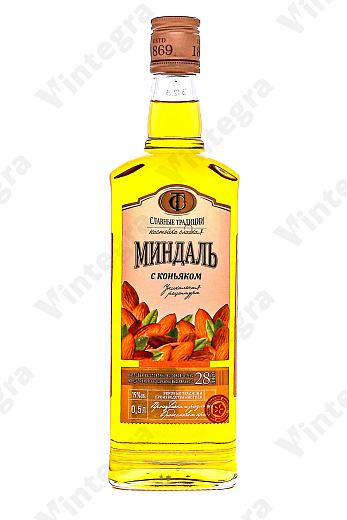 Славные Традиции миндаль с коньяком, 0.5 л., 19%, Россия