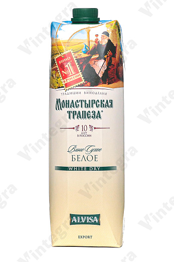 Алвиса Монастырская Трапеза, сухое, 1 л., 12%, Россия, Тетра Пак