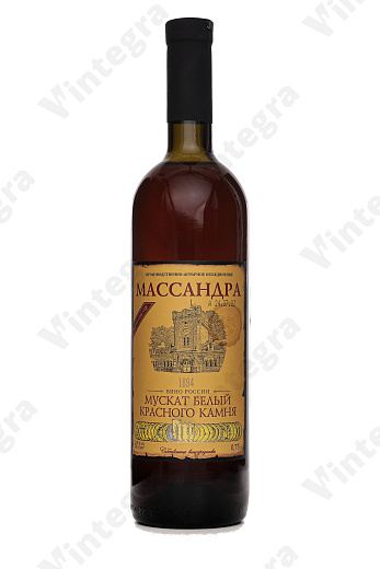 Массандра Мускат Белый Красного Камня, 2020, 0.75 л., 13%, Россия