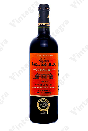 Chateau Barre Gentillot L'Orangerie Graves de Vayres, 2022, сухое, 0.75 л., 15%, Франция