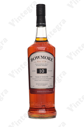Bowmore Dark&Intense 10 years old, 1 л., 40%, Великобритания, подарочная упаковка