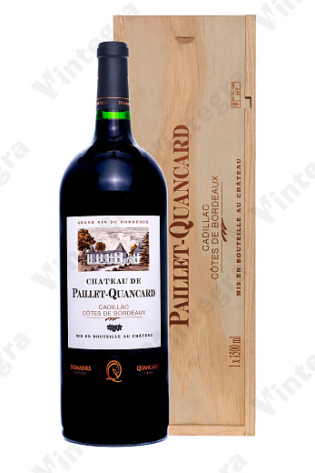 Chateau de Paillet-Quancard Cadillac-Cotes de Bordeaux, 2015, сухое, 1.5 л., 13.5%, Франция, подарочная упаковка