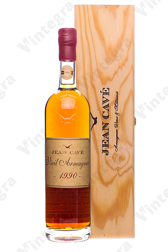 Jean Cave Vieil 1990, 0.7 л., 40%, Франция, подарочная упаковка дерево