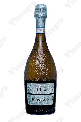 Brilla! Prosecco, 2021, брют, 0.75 л., 11%, Италия, дизайнерская бутылка