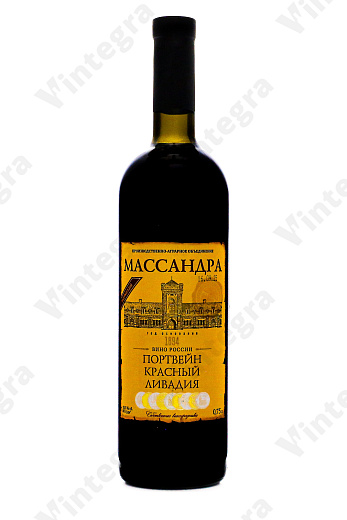 Массандра Портвейн Красный Ливадия, 2021, сладкое, 0.75 л., 18.5%, Россия