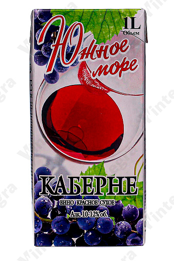 Каберне Южное море, сухое, 1 л., 12%, Россия, Тетра Пак