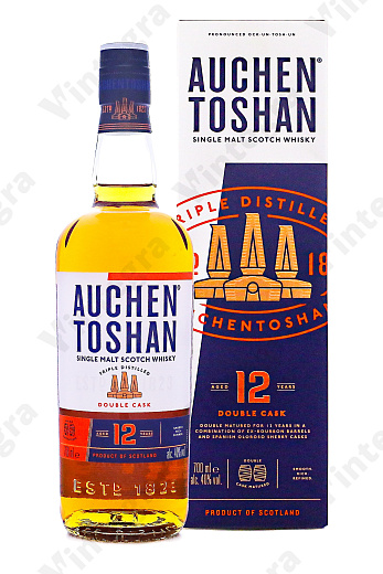 Auchentoshan 12 Years Old Double Cask, 0.7 л., 40%, Великобритания, подарочная упаковка