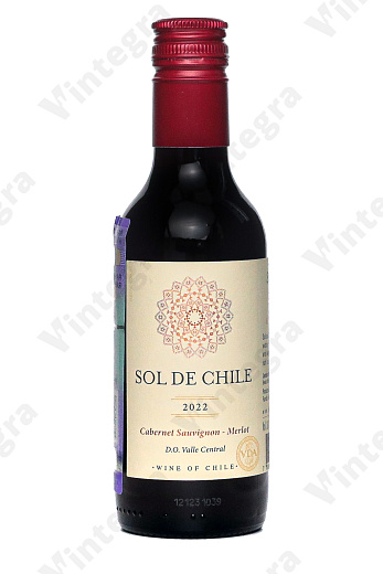 Sol de Chile Cabernet Sauvignon - Merlot DO Valle Central, 2022, сухое, 0.187 л., 12.5%, Чили