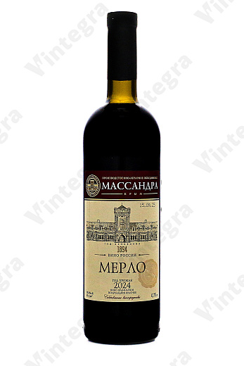 Массандра Мерло, 2023, полусладкое, 0.75 л., 13%, Россия