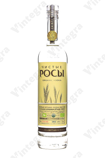 Чистые Росы из ржаного зерна ЭКО RU-BIO-140, 0.5 л., 40%, Россия
