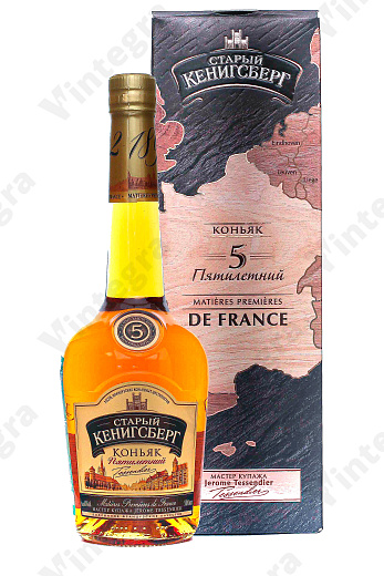 Старый Кенигсберг Пятилетний, 0.5 л., 40%, Россия, подарочная упаковка