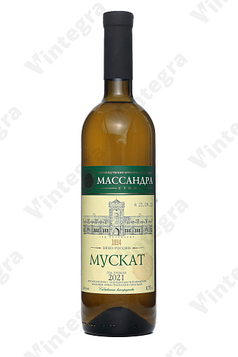Мускат Массандра, белое, сухое, 2021, сухое, 0.75 л., 12%, Россия