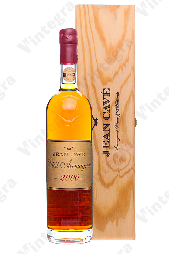 Jean Cave Vieil 2000, 0.7 л., 40%, Франция, подарочная упаковка дерево