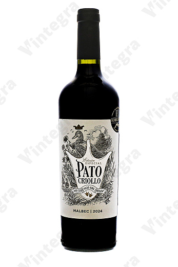 Pato Criollo Malbec Mendoza, 2024, полусухое, 0.75 л., 12.5%, Аргентина