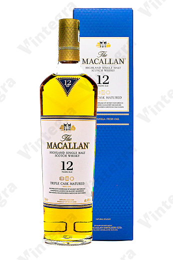 Macallan, Triple Cask Matured 12 Years Old, 0.7 л., 40%, Великобритания, подарочная упаковка