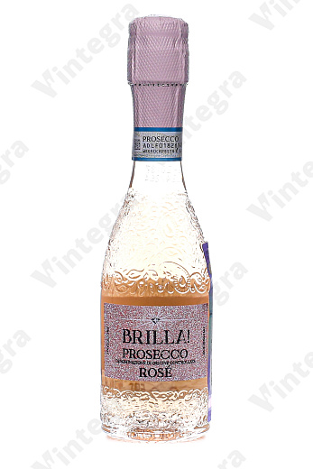 Brilla! Prosecco Rose, 2023, брют, 0.2 л., 11%, Италия, дизайнерская бутылка