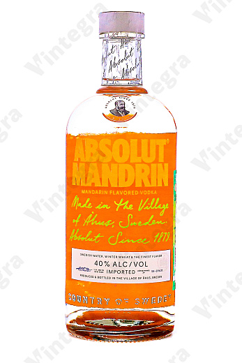 Absolut Mandarin, 0.75 л., 40%, Швеция