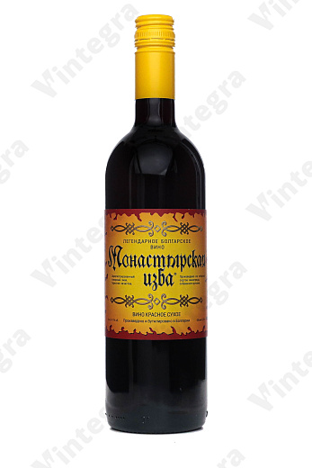 Monastyrskaya Izba, red, dry, 2021, сухое, 0.75 л., 11%, Болгария
