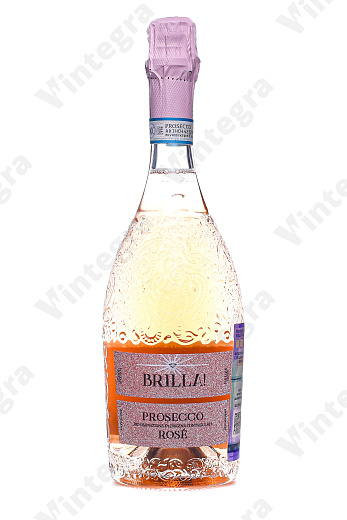 Brilla! Prosecco Rose, 2024, брют, 0.75 л., 11%, Италия, дизайнерская бутылка