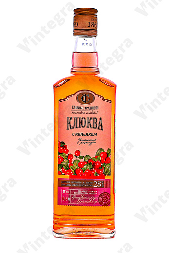 Славные Традиции клюква с коньяком, 0.5 л., 19%, Россия