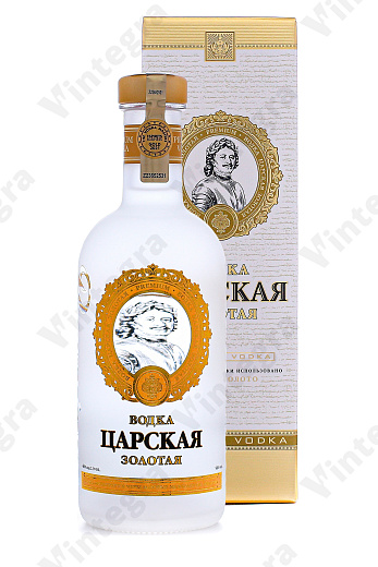 Царская Золотая, 0.5 л., 40%, Россия, подарочная упаковка