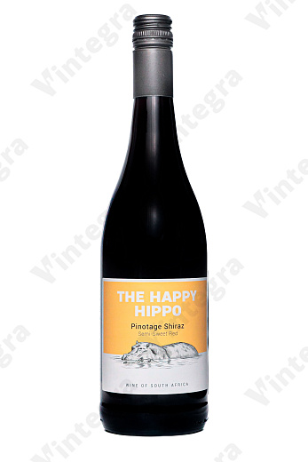 The Happy Hippo Pinotage Shiraz, 2021, полусладкое, 0.75 л., 12%, Южная Африка