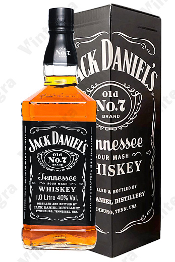Jack Daniel's Tennessee, 1 л., 40%, США, подарочная упаковка