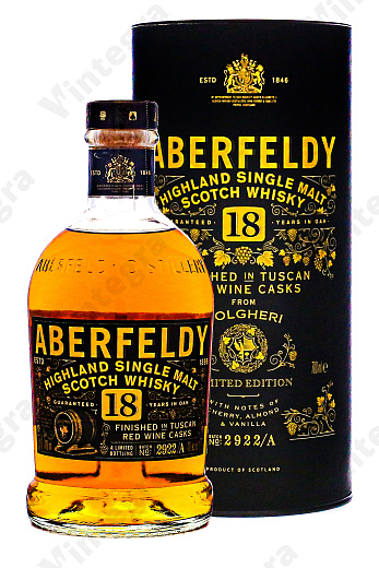 Aberfeldy 18 Years Old Bolgheri, 0.7 л., 43%, Великобритания, в тубе