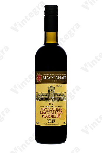 Мускатель Массандра Розовый, 2023, десертное, 0.75 л., 16%, Россия