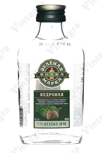Зеленая Марка Кедровая особая, 0.1 л., 40%, Россия