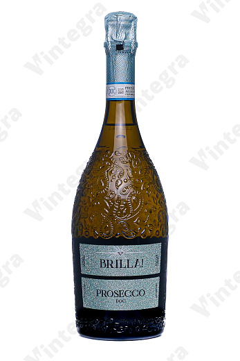 Brilla! Prosecco, 2024, брют, 0.75 л., 11%, Италия, дизайнерская бутылка