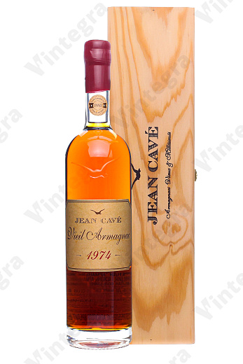 Jean Cave Vieil 1974, 0.7 л., 40%, Франция, подарочная упаковка дерево
