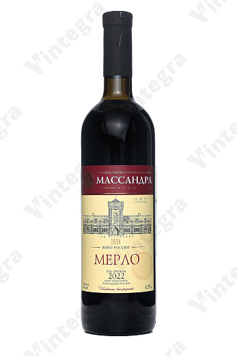 Массандра Мерло, 2022, полусладкое, 0.75 л., 12%, Россия