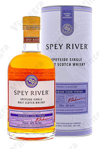 Spey River Speyside Single Malt Bourbon, 0.75 л., 40%, Великобритания, подарочная упаковка, в тубе