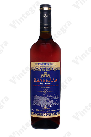 Изабелла Бархатная, 2022, полусладкое, 0.75 л., 12%, Россия